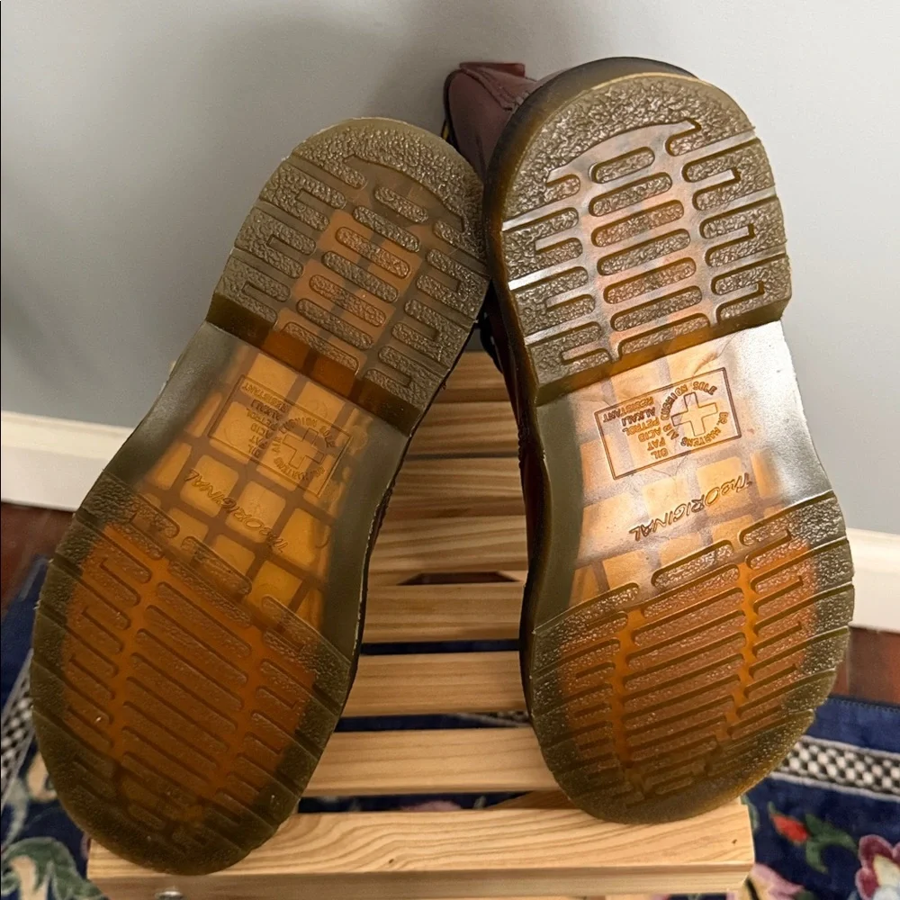 Dr. Martens Cherry Red Smooth Leather 1460 Boot Size US L 7 US M 6 - Picture 12 of 16